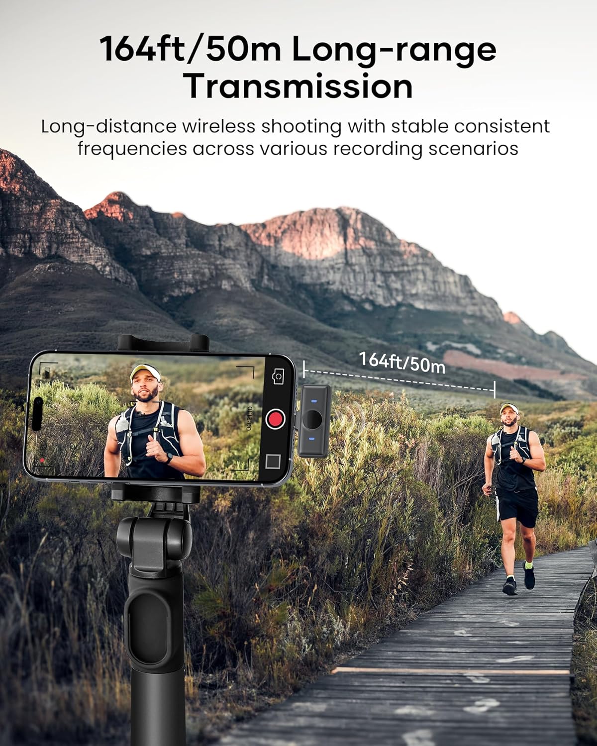 Wireless Lavalier Microphone for iPhone iPad Android With Charging Case 80h Battery Life, Noise Cancellation, 164ft Range Plug-Play Clip On Lapel Mic for Youtube, Video Recording, Vlog, Live Streaming