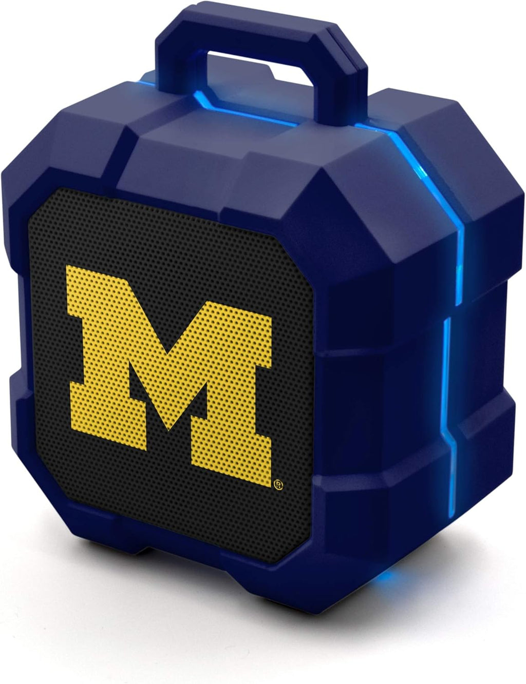 YouTheFan NCAA Michigan Wolverines Logo Series Desk Pad & SOAR NCAA Shockbox LED Wireless Bluetooth Speaker, Michigan Wolverines