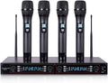 Sound Town 200-Channel Rack Mountable Professional Adjustable UHF Wireless Microphone System with Metal Receiver and 4 Handheld Mics (NESO-U4HH)