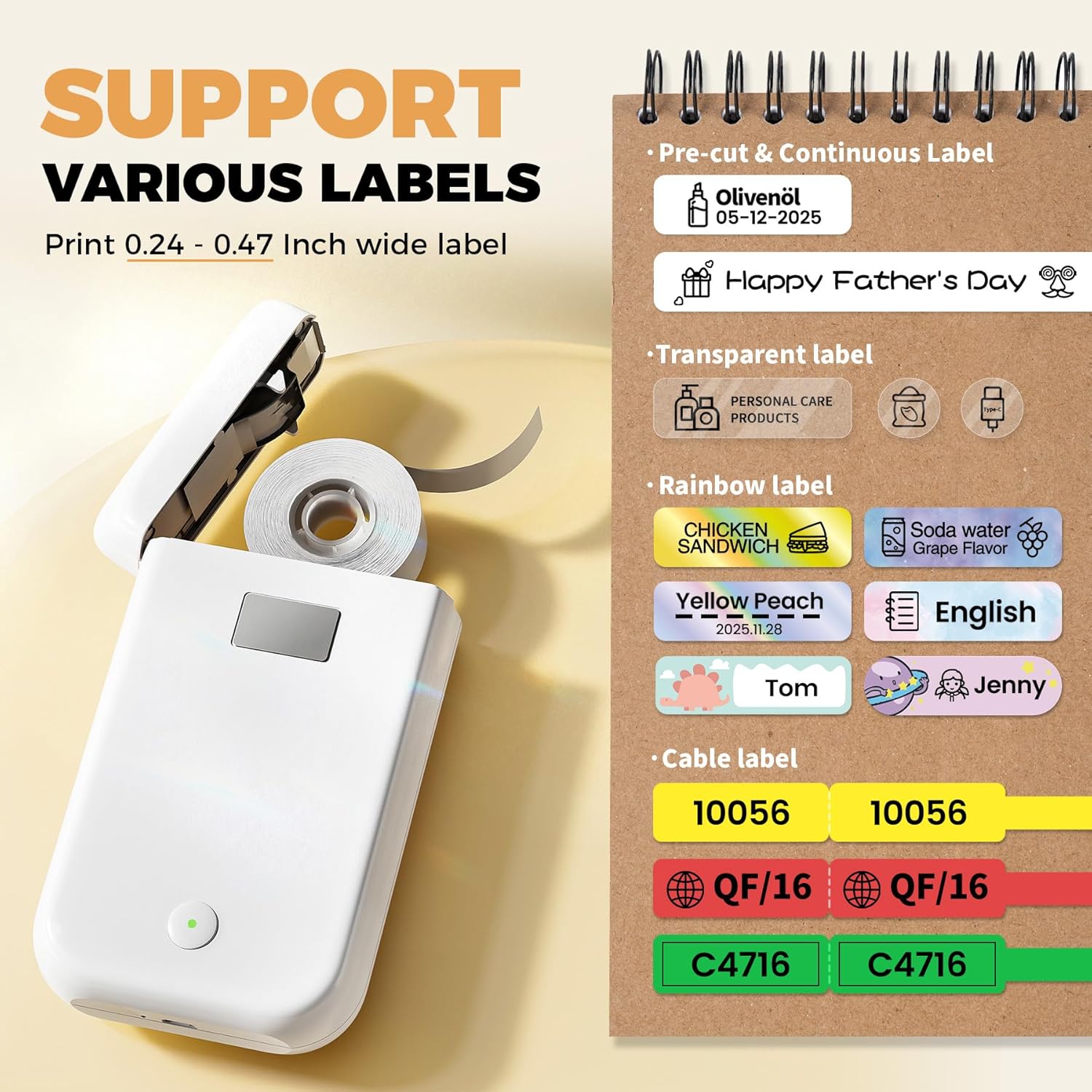Label Maker, Label Maker Machine with Tape, Portable Bluetooth Label Printer with Little Space, Mini D10 Label Machine with Multiple Personalized Templates for Family School