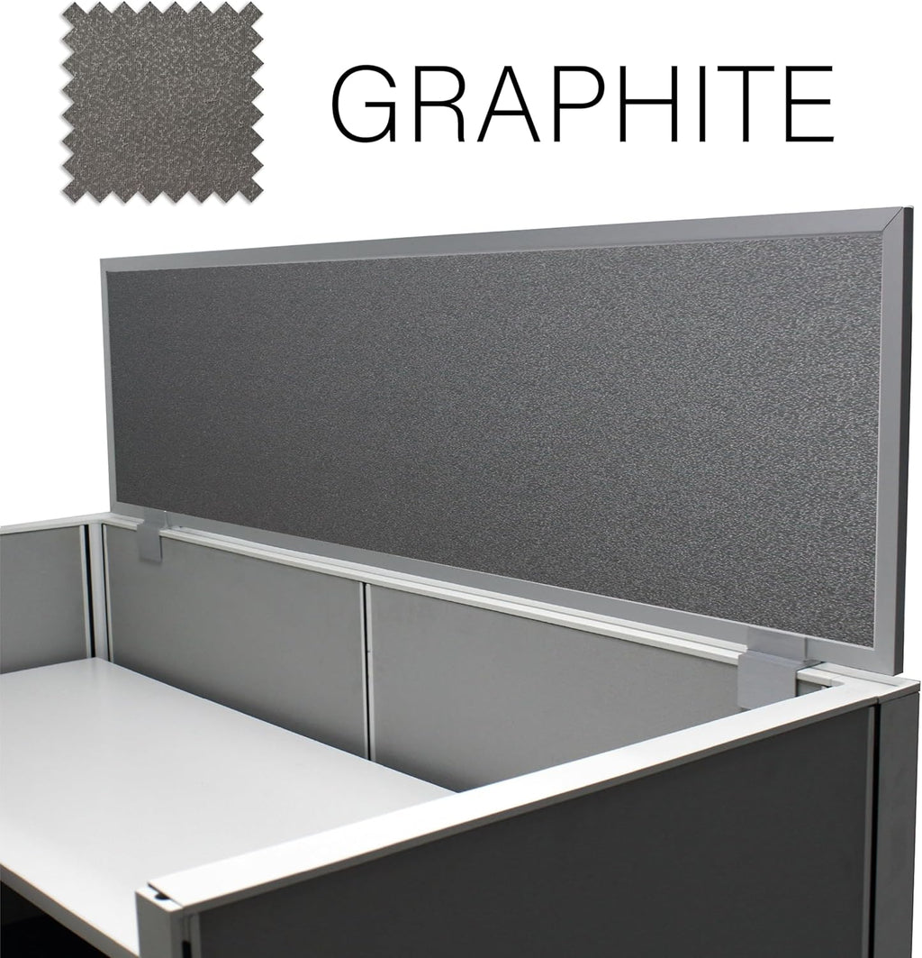 OBEX Acoustical Cubicle Privacy Screen Extender Desk Panel & Office Divider, Add Separation & Block Noise, 18" x 24", Graphite
