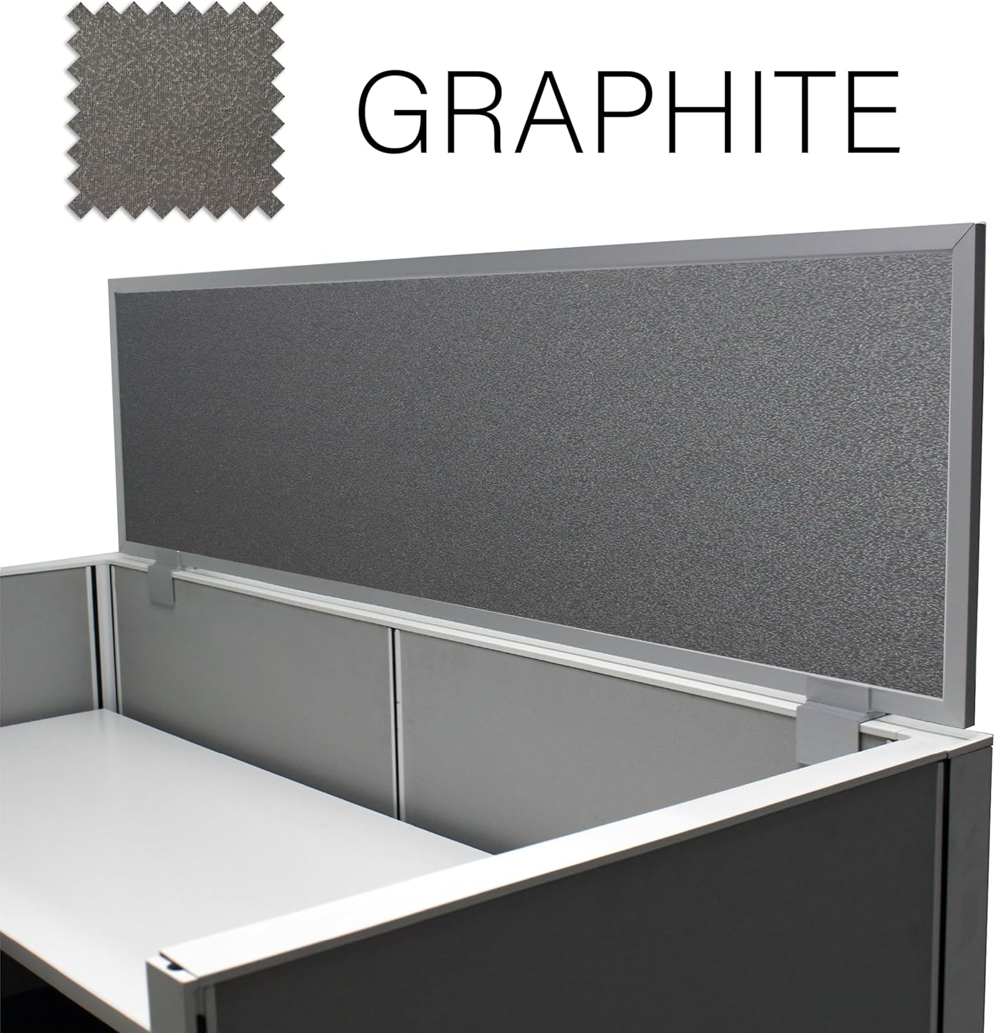 OBEX Acoustical Cubicle Privacy Screen Extender Desk Panel & Office Divider, Add Separation & Block Noise, 12" x 24", Graphite