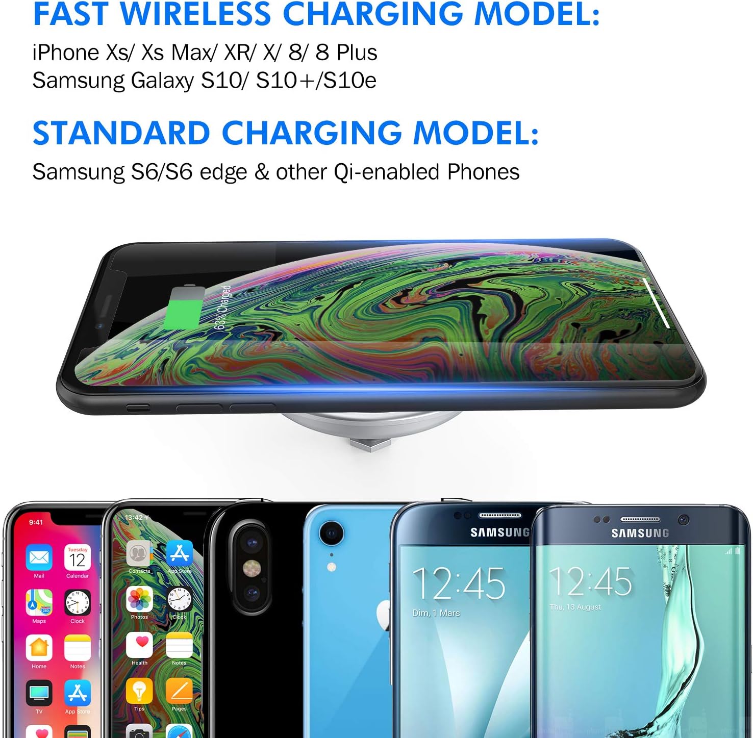 i.VALUX Embed in Desk Wireless Charger,15W Fast Charging Pad Phone Charger,Hidden Desk Grommet Qi Charging Station Compatible with iPhone 17/Air/16/15/14/13/12/11/11 Pro/8/Xs Max/XR/Galaxy S22/S21
