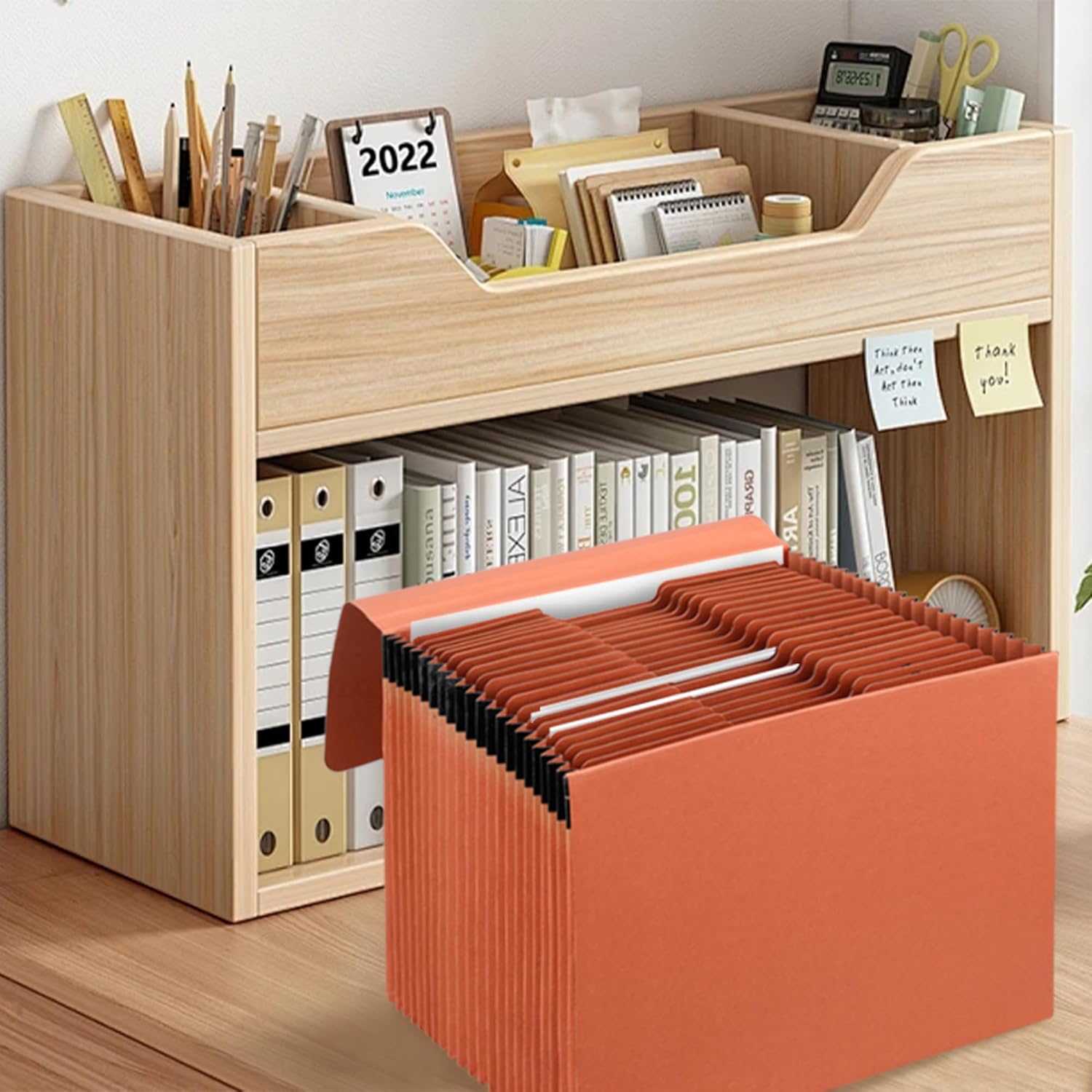 3 Packs Heavy Duty Expanding File Folder Organizer,21 Pockets Accordion File Organizer,A-Z,1/3 Cut Tabs,Letter Size,17.5Inch Expansion