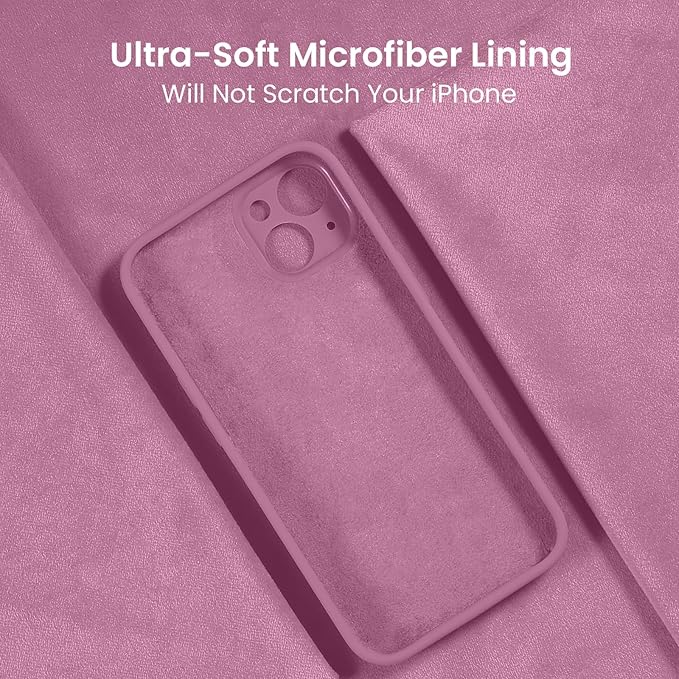 FireNova Designed for iPhone 15 Case, Silicone Upgraded [Camera Protection] Phone Case with [2 Screen Protectors], Soft Anti-Scratch Microfiber Lining Inside, 6.1 inch, Lilac Purple