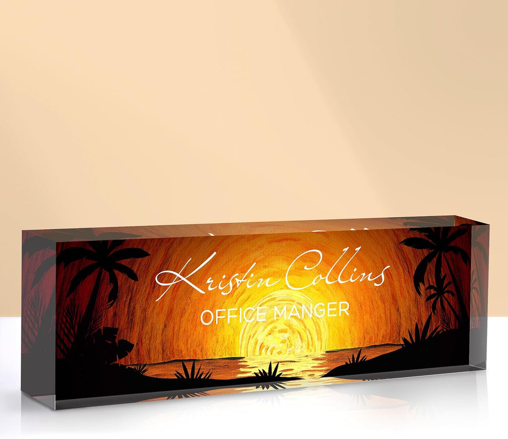 Custom Name Plate for Desk, Acrylic Office Decor For Women Men, Personalized Office Desk Accessories, Teacher Employee Appreciation Gifts For Social Worker Boss Coworkers (Hope)