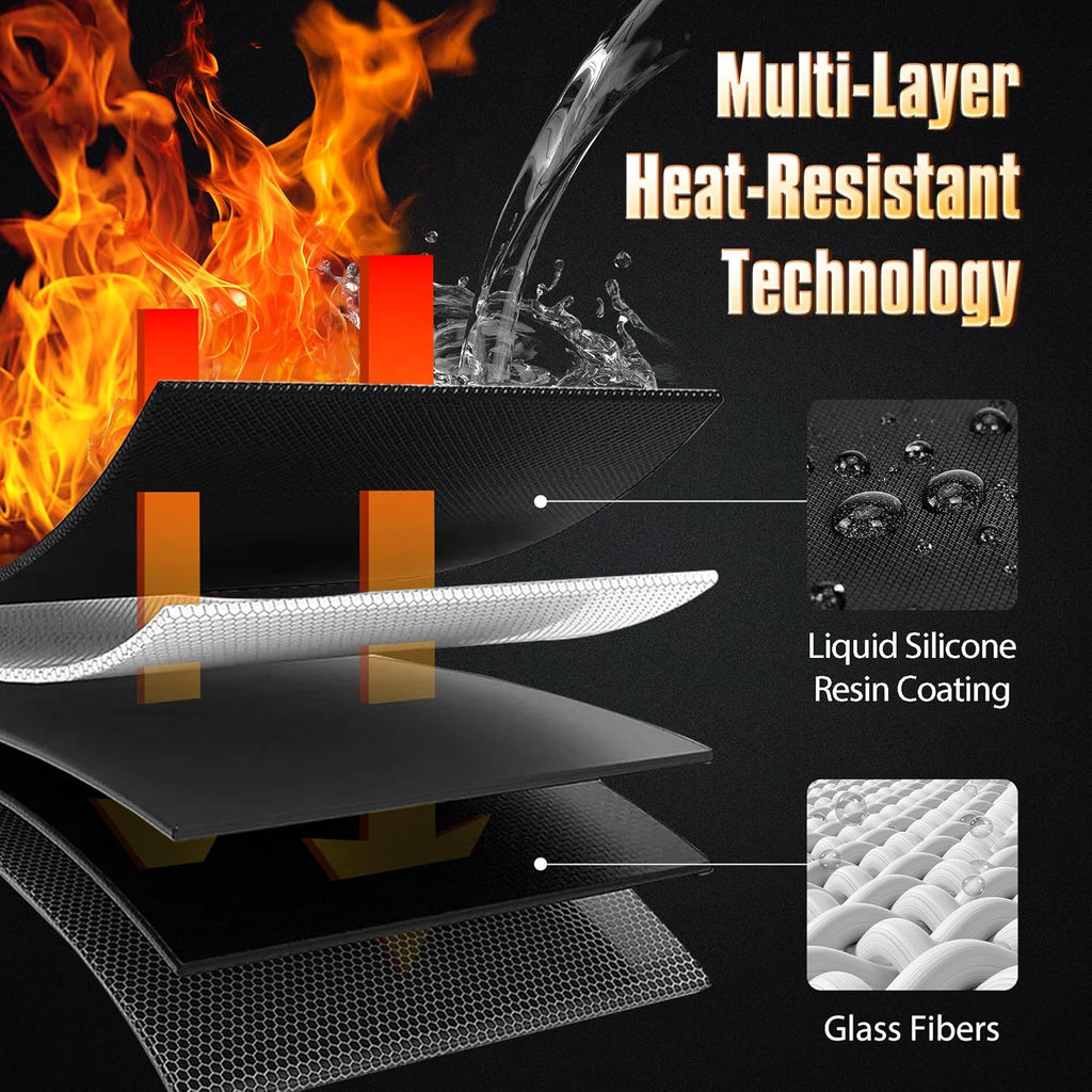 Upgraded Fireproof Document Bag Set with Lock, 6200°F Fire Resistance & Reflective Design, Dual Bag Set with Zipper (14.7"x11.5" & 11.1"x7.4") for Cash, Passport & Money Pouch