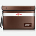 Vailoin 6200°F Heat Insulated Fire proof Money Bag with Soft Leather Hand Strap, FireProof Pouch with Water Resistant Zippe,Fire and Waterproof Envelope for Cash,Valuables,Jewelry(13.9"x10.6"，Brown)