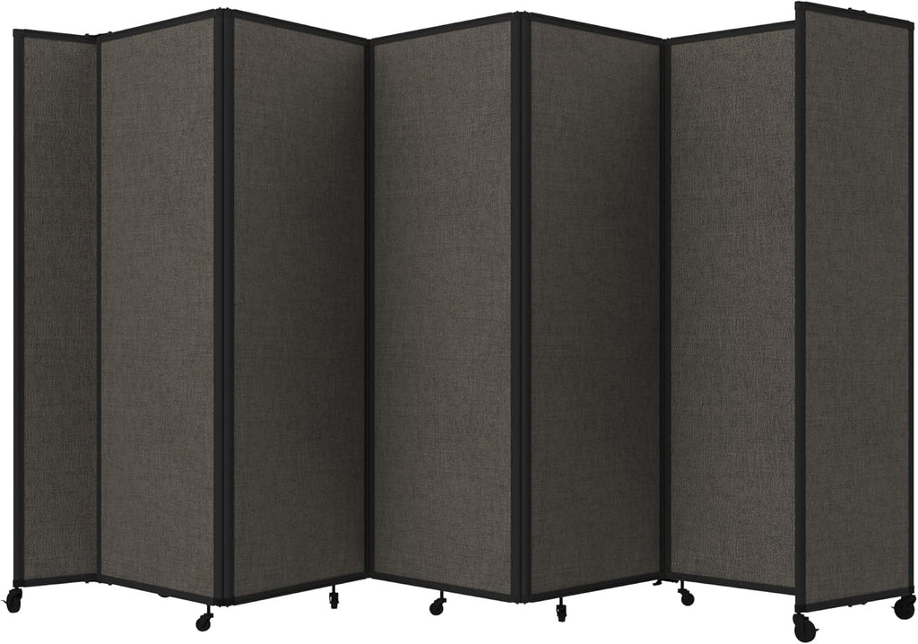 Versare Room Divider 360 Portable Wall Partition | Folding Panels | Large Freestanding Divider | Locking Wheels | Temporary Room Separator