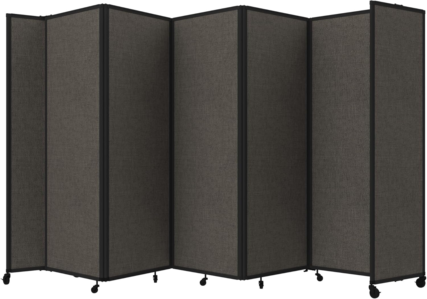 Versare Room Divider 360 Portable Wall Partition | Folding Panels | Large Freestanding Divider | Locking Wheels | Temporary Room Separator