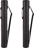 CALPALMY 2-Pack Extendable Poster Tubes Expand from 30.5” to 49” with Shoulder Strap and Handle | Carry Documents, Blueprints, Drawings and Art | Black Portable Durable Round Storage Cases