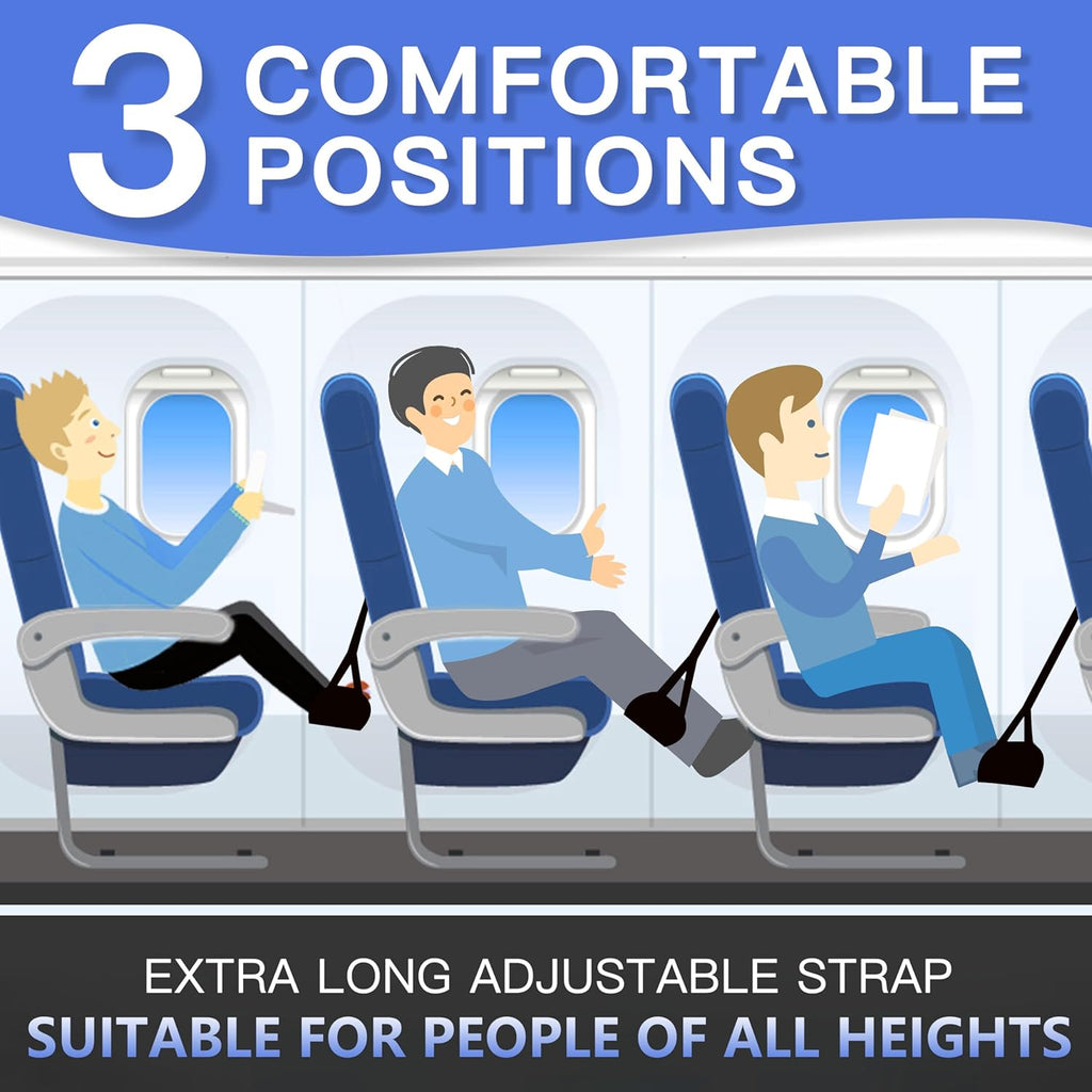 2-Pack Airplane Travel Footrest Hammock - Perfect Airplane Foot Hammock to Relax Your Feet - Travel Essentials Comfy Foot Hanger Plane Footrest for Long Trip