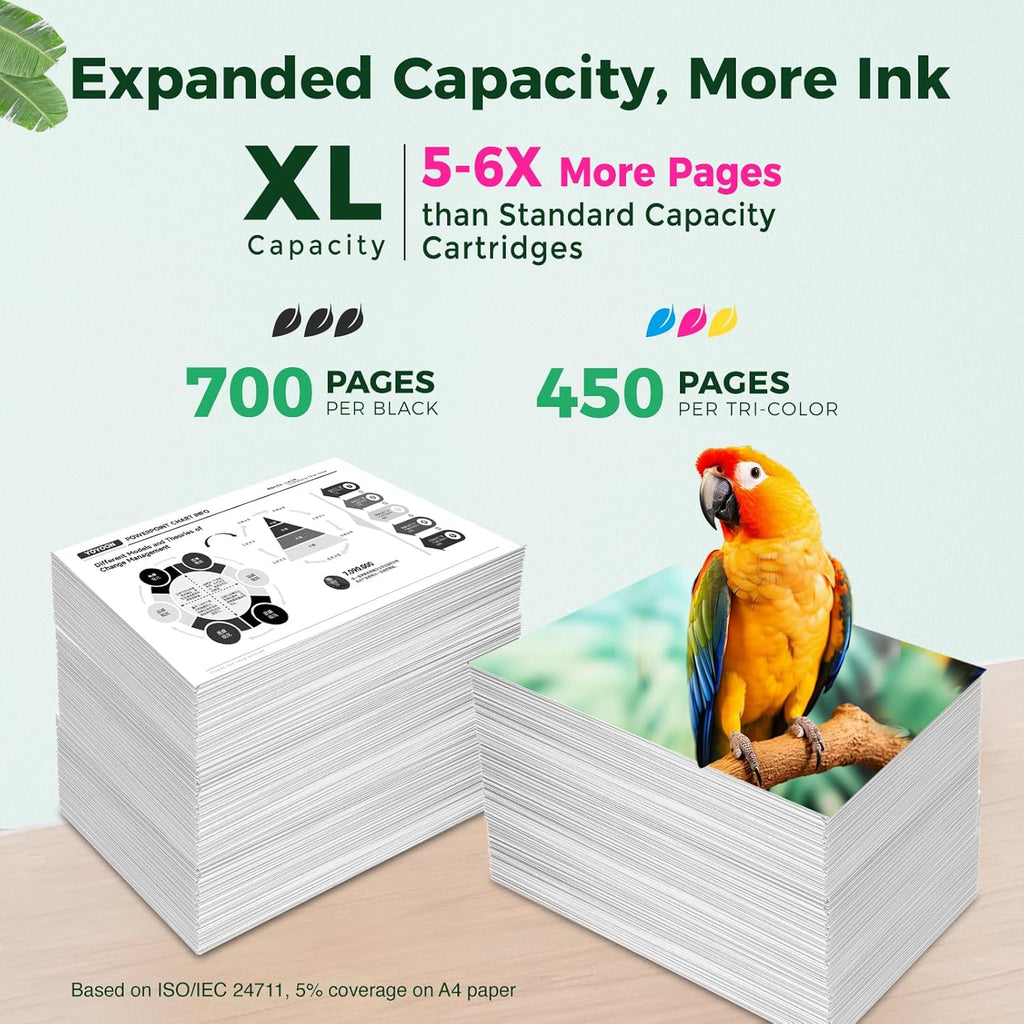 COLORETTO 63XL Ink Cartridges Black and Color for HP Ink 63 Work with Officejet 4650 3830 5255 5258 4655 Envy 4512 4520 4516 Deskjet 1112 3630 for HP 63XL Ink Cartridges Combo Pack HP63 Replacement