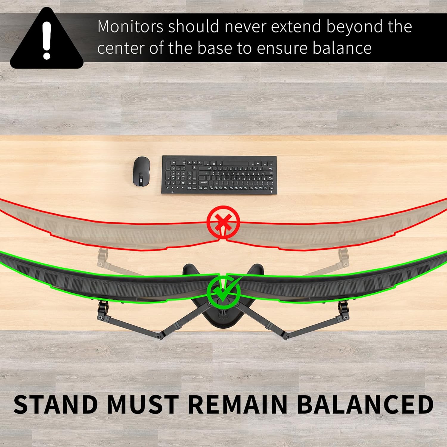 VIVO Dual LED LCD Monitor Mount, Free-Standing Desk Stand for 2 Screens up to 32 Inch, Heavy-Duty Fully Adjustable Arms with Max VESA 100x100mm, Black, STAND-V032F
