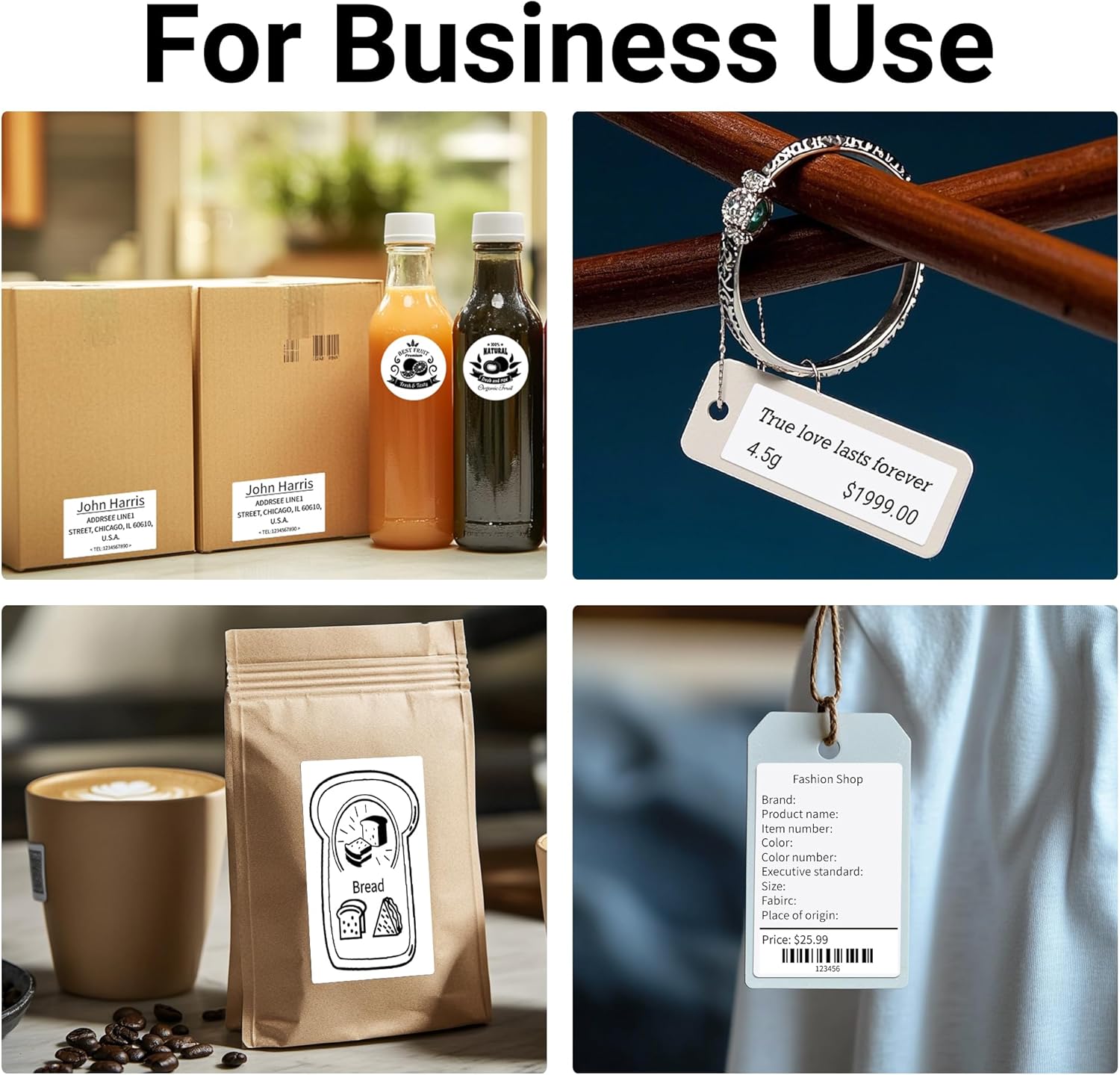 ORGBRO Z3 Label Maker Machine with Tape, 3 Inch Bluetooth Thermal Label Printer, Portable Sticker Printer for Small Business, Office, Home Organization, Barcode, Address, Compatible with Phones & PC