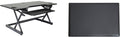 Rocelco 46" Large Height Adjustable Standing Desk Converter with Anti Fatigue Mat BUNDLE - Quick Sit Stand Up Triple Monitor Riser - Retractable Keyboard Tray - Black (R DADRB-46-MAFM)