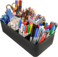 8 Compartments DIY Dividers,Large Portable Caddy, Multi Purpose,Stackable, Modern Solution for School, office, Desktop Endless use of your Choice -MADE IN USA (Black)