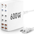 USB Charging Station (600W),12-Port USB C Charger Block with Dual 100W PD USB-C Fast Charging Station Hub for MacBook Pro/Air/All iPad Phone 17/16 15/14/13/Pro Max/Samsung Galaxy Note(White)