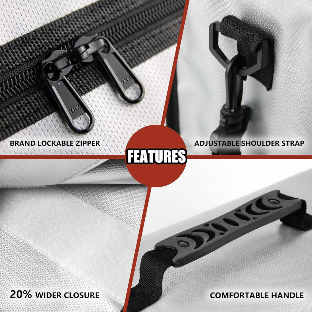 ROLOWAY Fireproof Document Bag 5200°F Heat Insulated (15 x 12 x 5 inches), Fireproof Bag with Fireproof Money Bag for Cash Safe, Fireproof Document Box, Fireproof Safe Bag for Document Safe