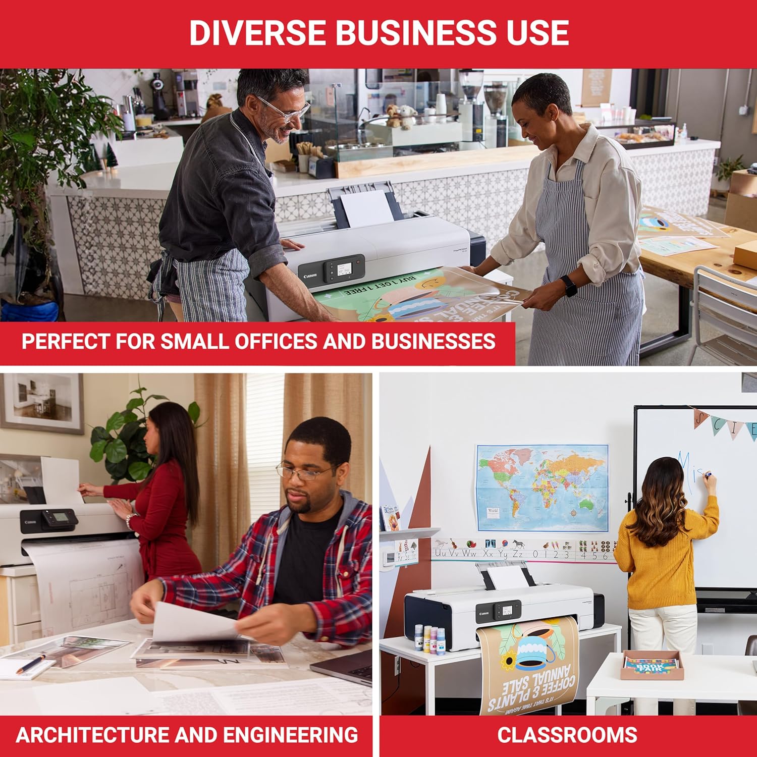 Canon imagePROGRAF TC-21 24" - Large Format Printer, Poster & Plotter Printer, Automatic Roll & Cut Sheet Paper Feeder, Includes 280 ml of Ink, White