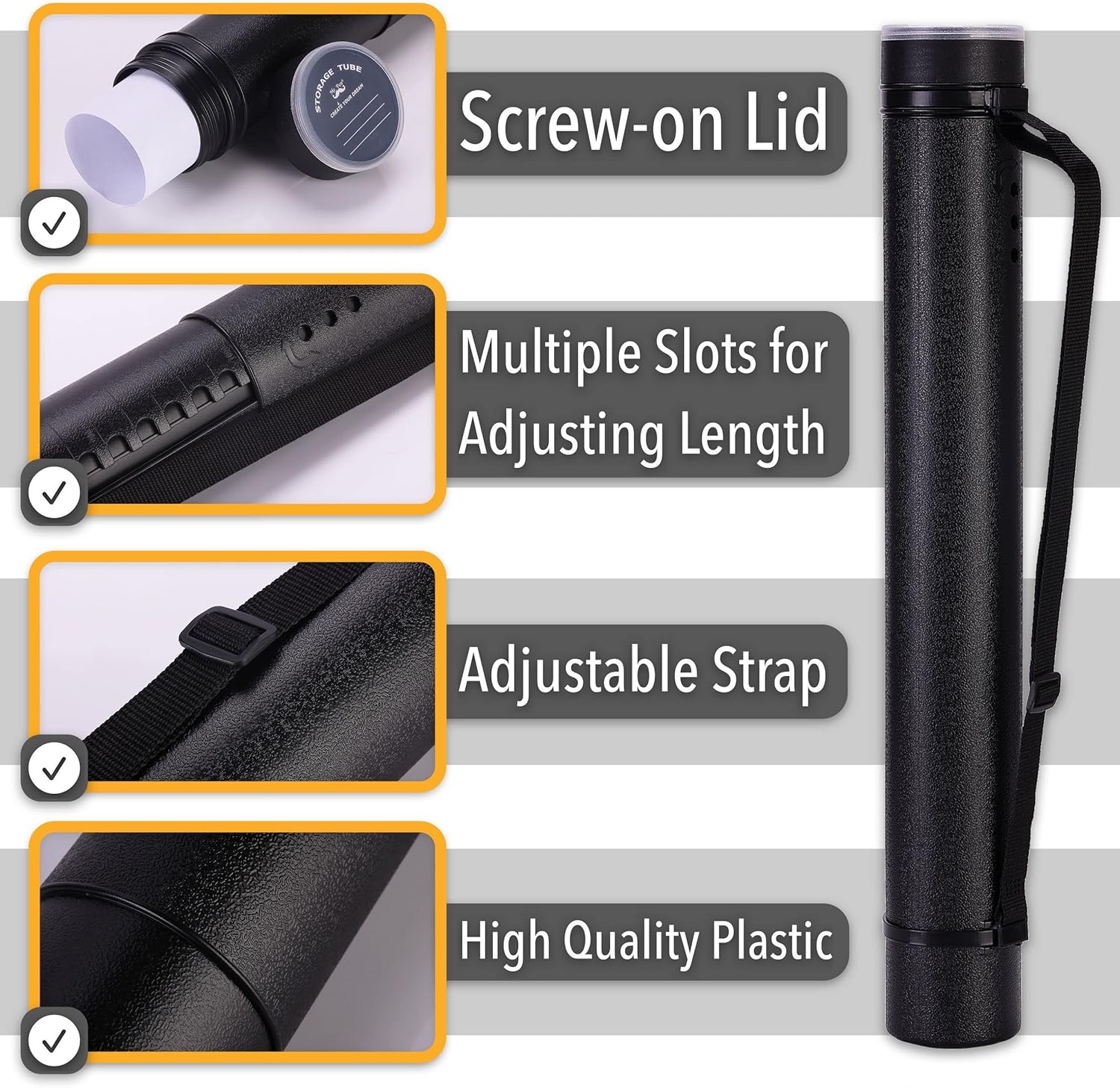 Mr. Pen- Poster Tube, 25" to 40", Extendable Poster Tube with Strap, Poster Carrying Case