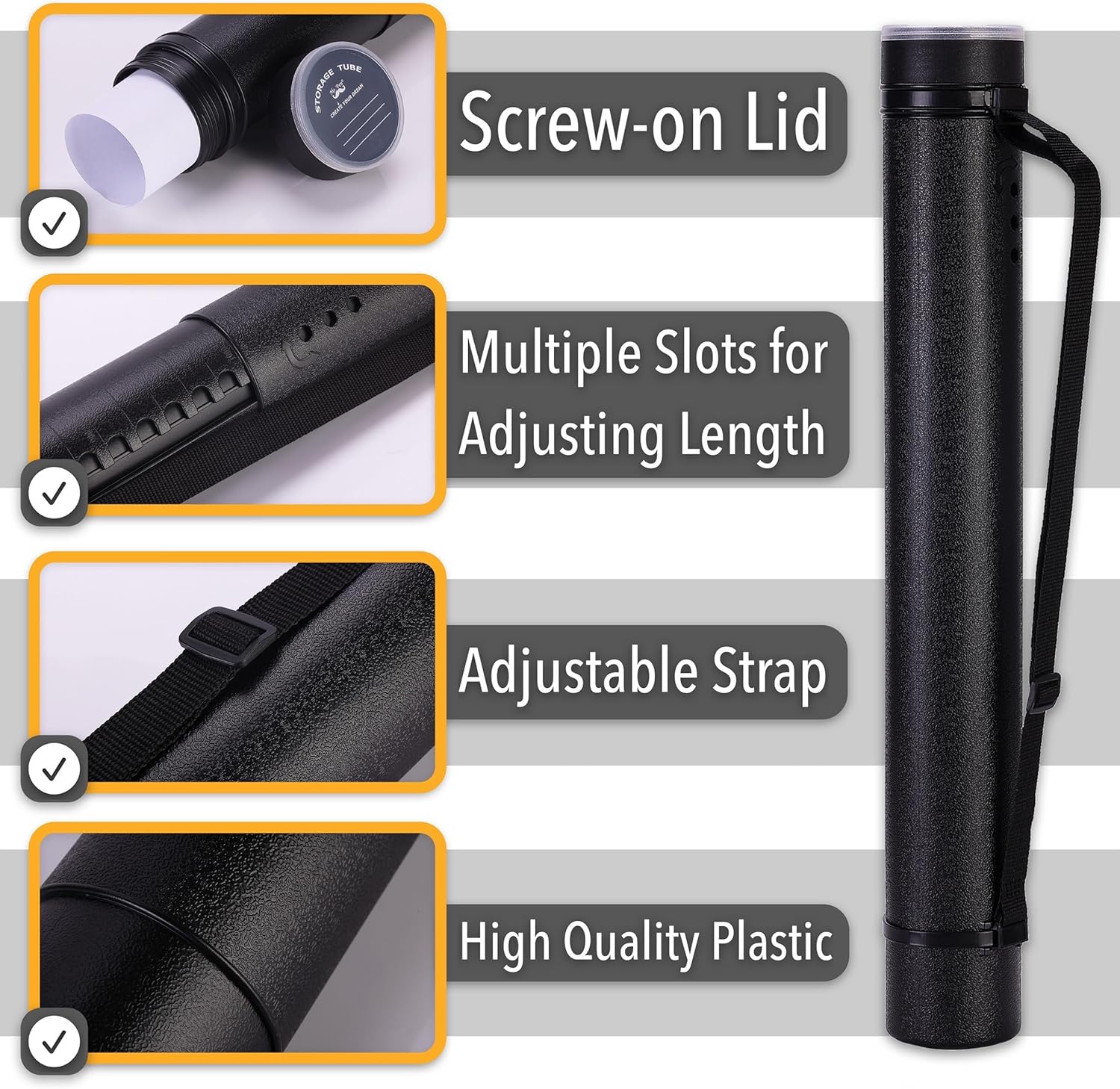 Mr. Pen- Poster Tube, 2 Pack, Black and Green, Extendable Poster Tube with Strap, Poster Carrying Case, Telescoping Tube, Art & Poster Transport Tubes, Poster Tubes for Storage, Poster Holder Tube